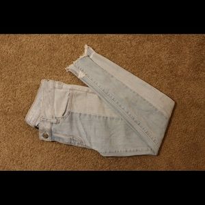 Muti colored cropped denim jeans